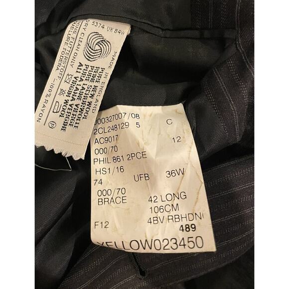 Ralph Lauren Purple Label Double Breasted 2 Piece Suit 42L 36W Wool Black Stripe - Picture 6 of 6